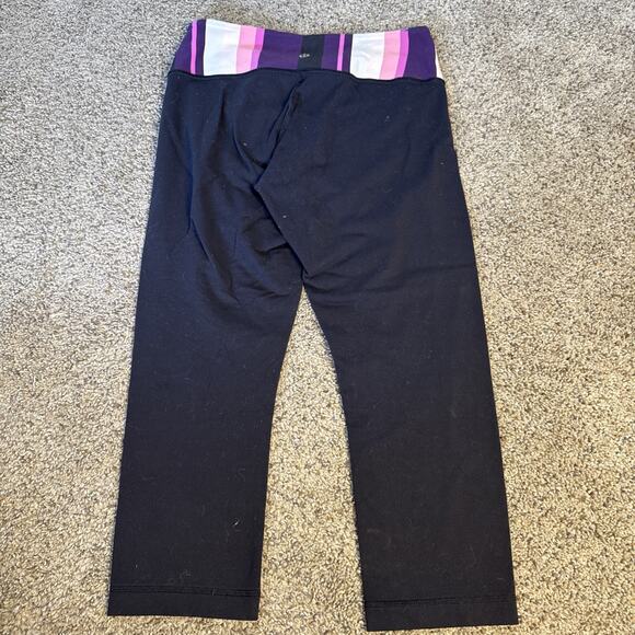 Lululemon Womens Black Purple Align Low Rise Activewear Cropped Leggings Y2K 6 - Picture 7 of 9